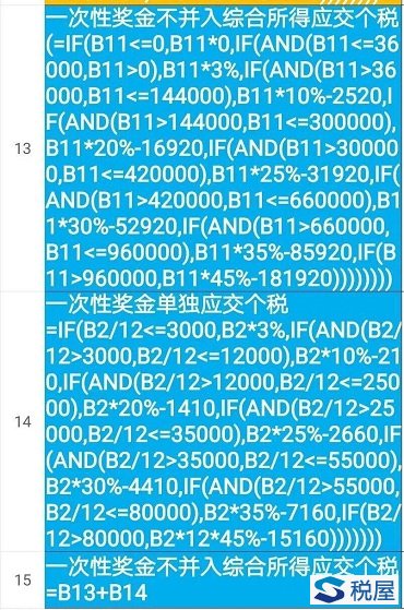 一次性獎金是否選擇并入綜合所得測算表